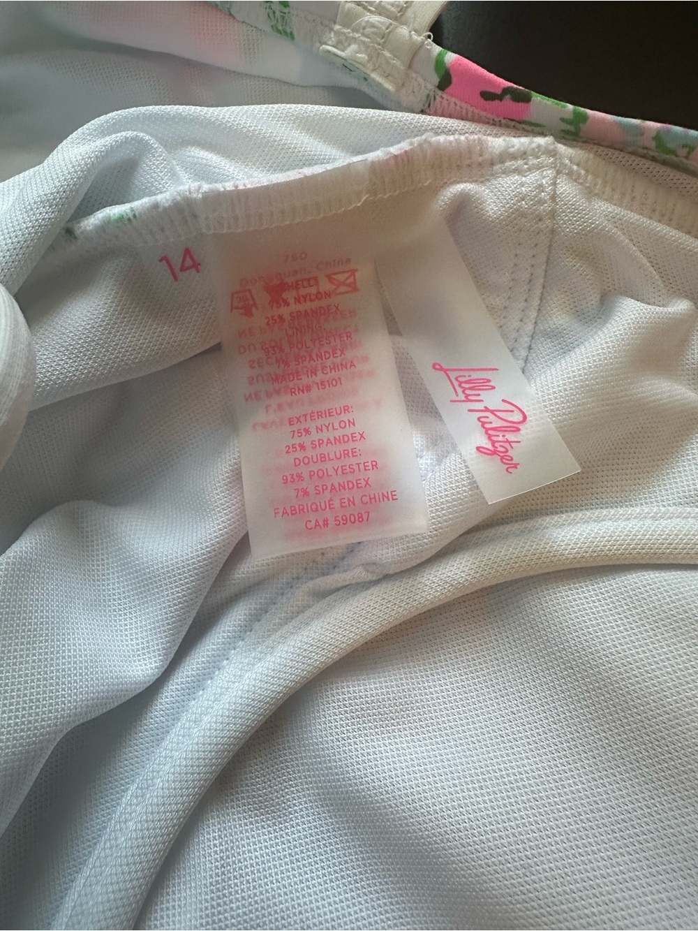 Lilly Pulitzer Napili One-Piece Swimsuit White Floral Pink Green Size 14 EUC - Picture 7 of 11
